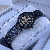 Tory Burch Reva Black Dial Black Steel Strap Watch for Women - TBW4039 Authentic Buy Shop Now
