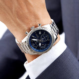 Hugo Boss Strike Blue Dial Gunmetal Grey Steel Strap Watch for Men - 1514175 Authentic Buy Shop Now