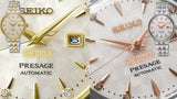Seiko Presage Cocktail Time Automatic Diamonds White Dial Silver Steel Strap Watch for Women - SRE012J1 Authentic Buy Shop Now
