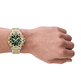 Emporio Armani Sea Explorer Chronograph Green Dial Two Tone Steel Strap Watch for Men - AR11586 Authentic Buy Shop Now