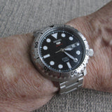 Seiko 5 Sports Automatic Black Dial Silver Steel Strap Watch for Men - SRPC61J1 Authentic Buy Shop Now