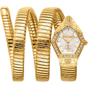 Just Cavalli Mesmerizing White Dial Gold Steel Strap Watch for Women - JC1L304M0025 Authentic Buy Shop Now