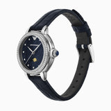 Emporio Armani Mia Moonphase Blue Dial Blue Leather Strap Watch for Women - AR11629 Authentic Buy Shop Now