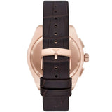 Emporio Armani Classic Chronograph Brown Dial Brown Leather Strap Watch for Men - AR0371 Authentic Buy Shop Now
