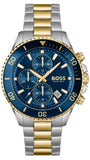 Hugo Boss Admiral Chronograph Blue Dial Two Tone Steel Strap Watch for Men - 1514257 Authentic Buy Shop Now