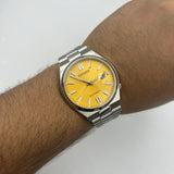 Citizen Tsuyosa Automatic Yellow Dial Silver Steel Strap Watch for Men - NJ0150-56Z Authentic Buy Shop Now