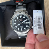 Seiko 5 Sports Automatic Black Dial Silver Steel Strap Watch for Men - SRPC61J1 Authentic Buy Shop Now