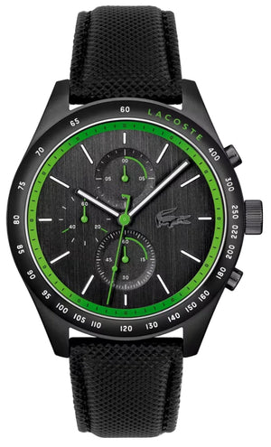 Lacoste Apext Black Dial Black Leather Strap Watch for Men - 2011296 Authentic Buy Shop Now
