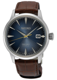Seiko Cocktail Time Automatic Blue Dial Brown Leather Strap Watch for Men - SRPK15K1 Authentic Buy Shop Now