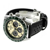 Seiko Prospex Speedtimer Solar Chronograph Ivory Dial Black Leather Strap Watch for Men - SSC943 Authentic Buy Shop Now