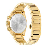 Versace Greca Dome Chronograph Black Dial Gold Steel Strap Watch for Men - VE6K00523 Authentic Buy Shop Now