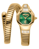 Just Cavalli Brillante Green Dial Gold Steel Strap Watch for Women - JC1L326M0035 Authentic Buy Shop Now