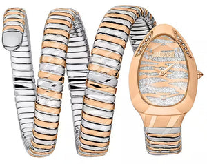 Just Cavalli Taglio Silver Dial Two Tone Steel Strap Watch for Women - JC1L226M0065 Authentic Buy Shop Now