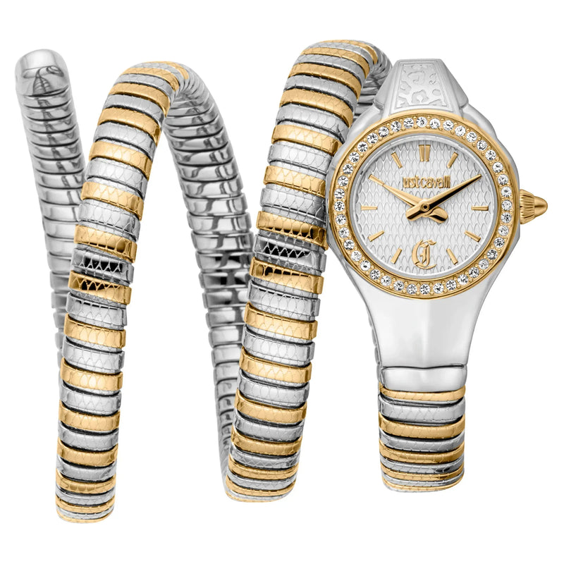 Just Cavalli Vita Analog White Dial Two Tone Steel Strap Watch for Women - JC1L355M0055 Authentic Buy Shop Now