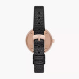 Emporio Armani Gianni T-Bar White Dial Black Leather Strap Watch for Women - AR11270 Authentic Buy Shop Now