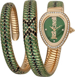Just Cavalli Glam Snake Green Dial Multicolor Steel Strap Watch for Women - JC1L163M0265 Authentic Buy Shop Now