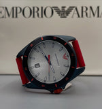 Emporio Armani Sigma Silver Dial Red Silicone Strap Watch for Men - AR11219 Authentic Buy Shop Now