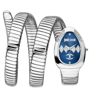 Just Cavalli Vezzoso Blue Dial Silver Steel Strap Watch for Women - JC1L230M0025 Authentic Buy Shop Now