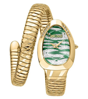 Just Cavalli Glam Evo 8 Green Dial Gold Steel Strap Watch for Women - JC1L225M0045 Authentic Buy Shop Now
