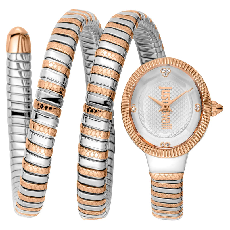 Just Cavalli After Party Silver Dial Two Tone Steel Strap Watch for Women - JC1L269M0065 Authentic Buy Shop Now