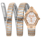 Just Cavalli Mesmerizing White Dial Two Tone Steel Strap Watch for Women - JC1L304M0075 Authentic Buy Shop Now