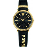 Versace V Circulus Quartz Black Dial Black Leather Strap Watch for Women - VBP12017 Authentic Buy Shop Now