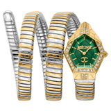 Just Cavalli Mesmerizing Green Dial Two Tone Steel Strap Watch for Women - JC1L304M0065 Authentic Buy Shop Now