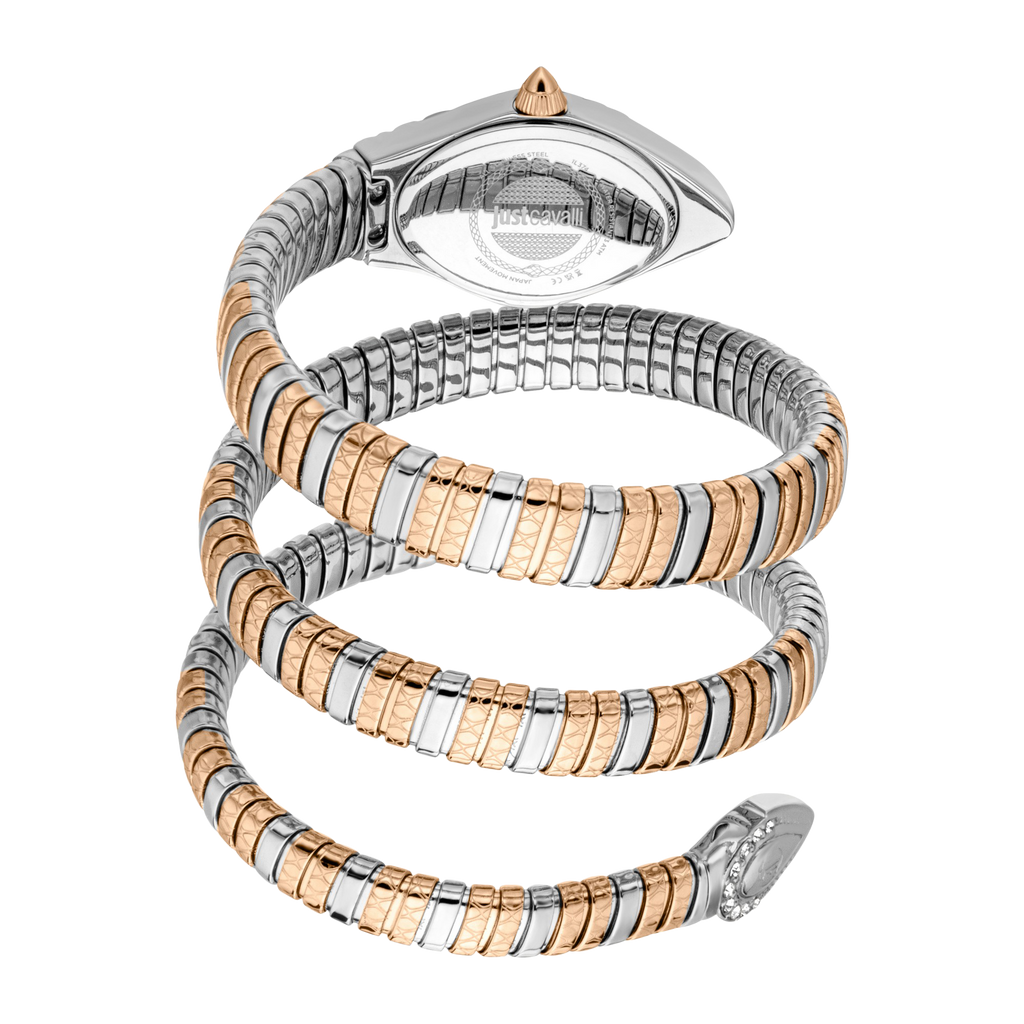 Just Cavalli Aurela White Dial Two Tone Steel Strap Watch for Women - JC1L374M0065 Authentic Buy Shop Now