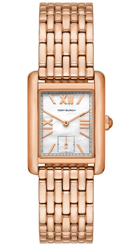 Tory Burch Eleanor Mother of Pearl White Dial Rose Gold Steel Strap Watch for Women - TBW1079 Authentic Buy Shop Now