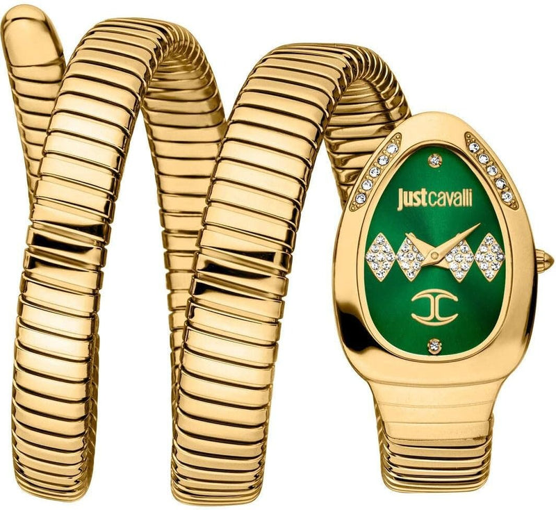 Just Cavalli Vezzoso Green Dial Gold Steel Strap Watch for Women - JC1L230M0045 Authentic Buy Shop Now