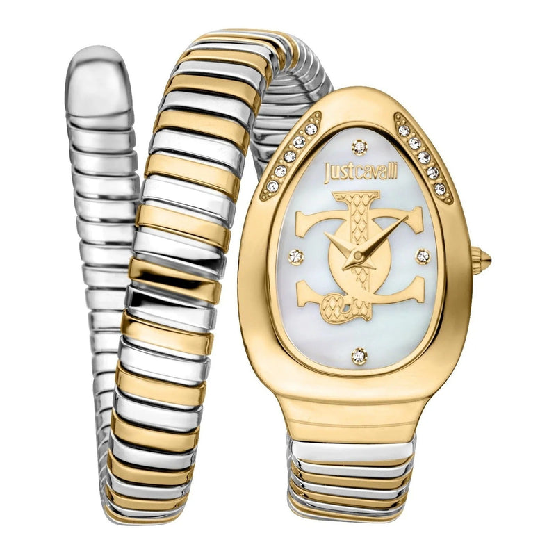 Just Cavalli Glam Evo 5 Mother of Pearl Dial Two Tone Steel Strap Watch for Women - JC1L227M0065 Authentic Buy Shop Now
