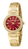 Just Cavalli Donna Glam Red Dial Gold Steel Strap Watch for Women - RC5L098M0035 Authentic Buy Shop Now
