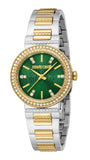 Just Cavalli Donna Glam Green Dial Two Tone Steel Strap Watch for Women - RC5L098M0065 Authentic Buy Shop Now