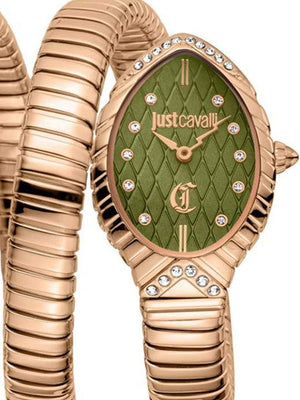 Just Cavalli Specchio Green Dial Rose Gold Steel Strap Watch for Women - JC1L323M0045 Authentic Buy Shop Now