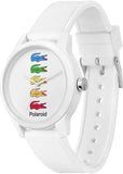 Lacoste 12.12 White Dial White Rubber Strap Watch for Men - 2011130 Authentic Buy Shop Now