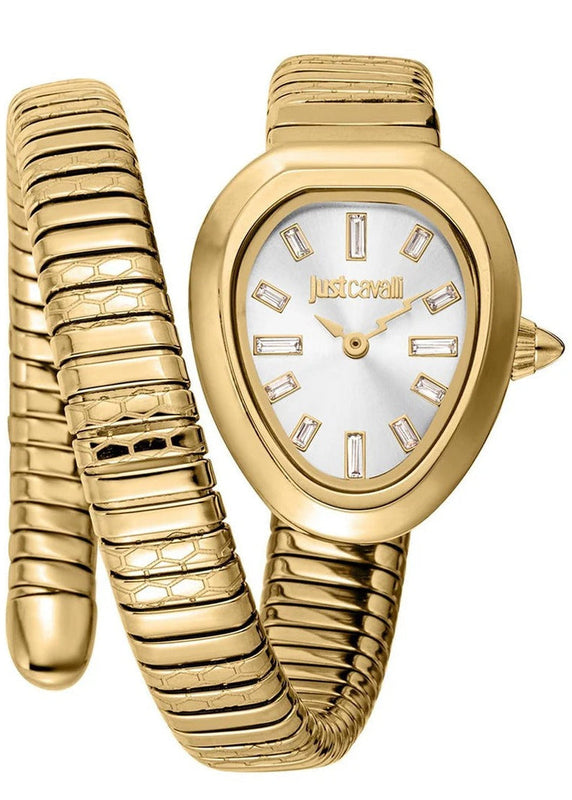 Just Cavalli Aversa Silver Dial Gold Steel Strap Watch for Women - JC1L222M0025 Authentic Buy Shop Now