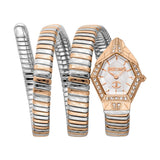 Just Cavalli Mesmerizing White Dial Two Tone Steel Strap Watch for Women - JC1L304M0075 Authentic Buy Shop Now