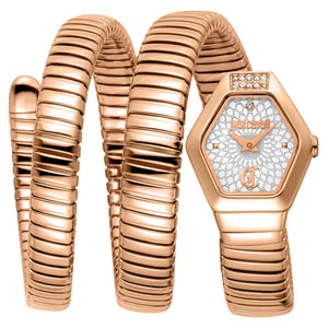 Just Cavalli Romina Silver Dial Rose Gold Steel Strap Watch for Women - JC1L395M0045 Authentic Buy Shop Now