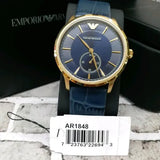 Emporio Armani Alpha Medium Blue Dial Blue Leather Strap Watch for Men - AR1848 Authentic Buy Shop Now