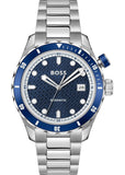 Hugo Boss Bossmatic Automatic Blue Dial Silver Steel Strap Watch for Men - 1514177 Authentic Buy Shop Now