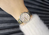 Emporio Armani Gianni T-Bar Beige Dial Two Tone Steel Strap Watch for Women - AR11702 Authentic Buy Shop Now