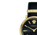 Versace V Circulus Quartz Black Dial Black Leather Strap Watch for Women - VBP12017 Authentic Buy Shop Now