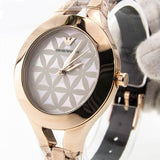 Emporio Armani Chiara Silver Dial Brown Leather Strap Watch for Women - AR7431 Authentic Buy Shop Now