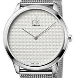 Calvin Klein Minimal White Dial Silver Mesh Bracelet Watch for Men - K3M2112Y Authentic Buy Shop Now