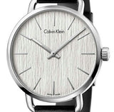 Calvin Klein Even White Dial Black Leather Strap Watch for Women - K7B211C6 Authentic Buy Shop Now