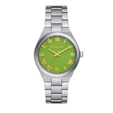 Michael Kors Lennox Three-Hand Green Dial Silver Steel Strap Watch for Women - MK7463 Authentic Buy Shop Now