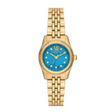 Michael Kors Lexington Three Hand Blue Dial Gold Steel Strap Watch for Women - MK4813 Authentic Buy Shop Now