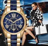 Michael Kors Bradshaw Navy Blue Dial Two Tone Steel Strap Watch for Women - MK6268 Authentic Buy Shop Now