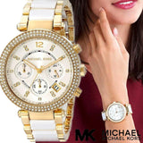 Michael Kors Parker White Dial Two Tone Steel Strap Watch for Women - MK6119 Authentic Buy Shop Now