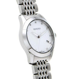 Gucci G Timeless Diamonds Mother of Pearl Dial Silver Steel Strap Watch For Women - YA126504 Authentic Buy Shop Now